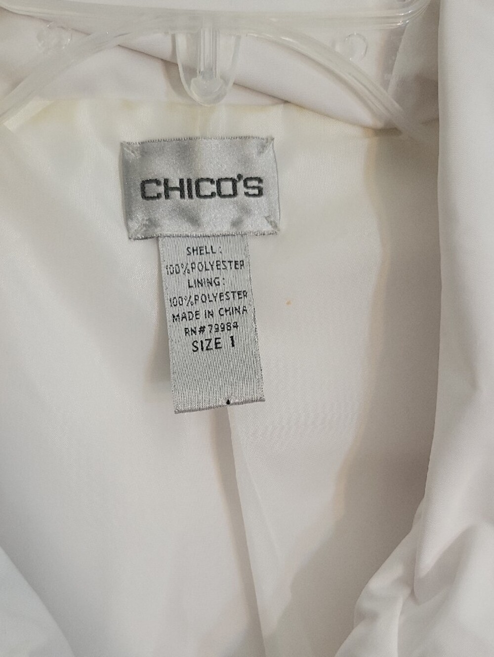 Chico's White Zip-Front Utility Jacket - Picture 2 of 3